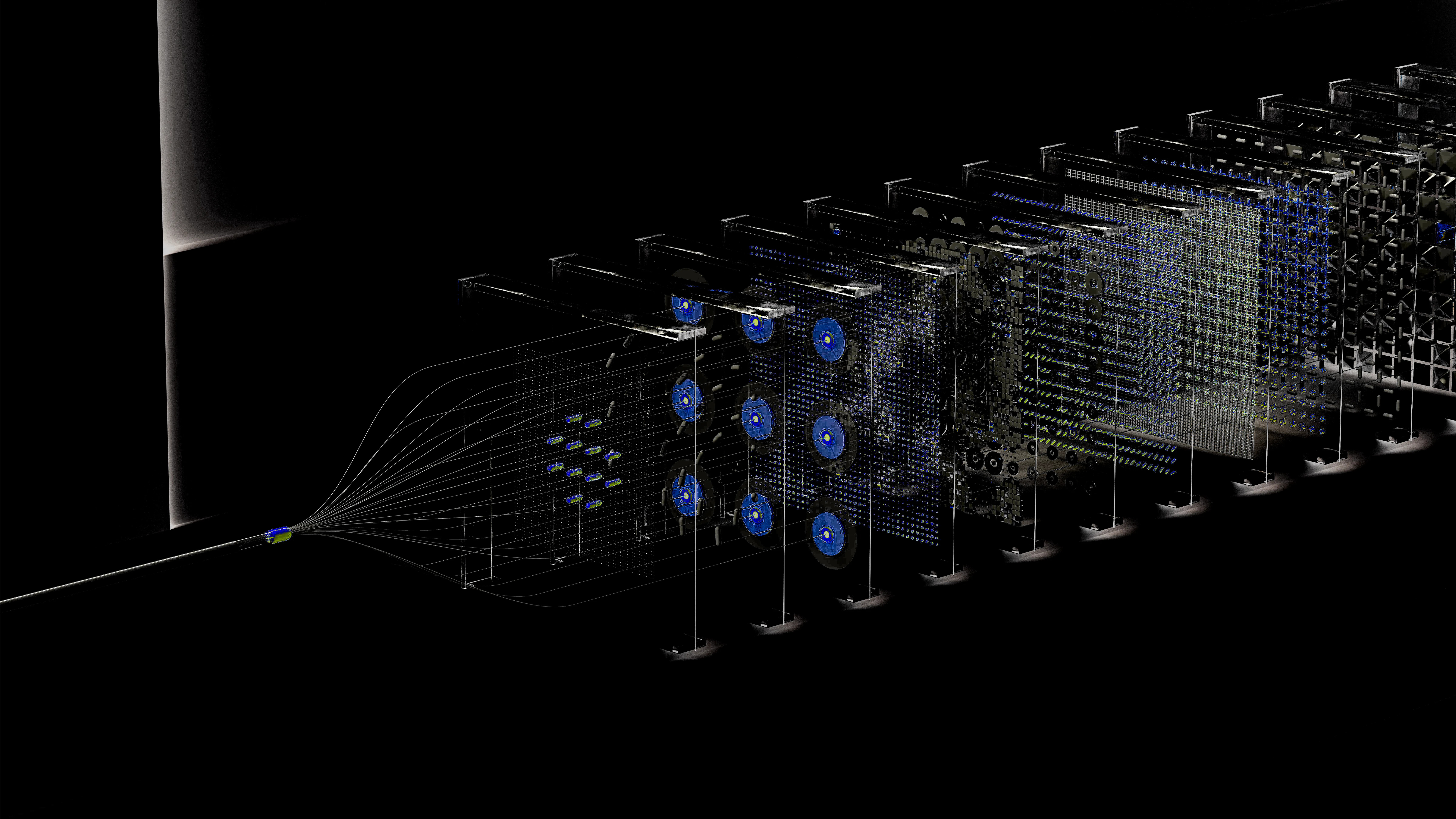 Abstract representation of a neural network.